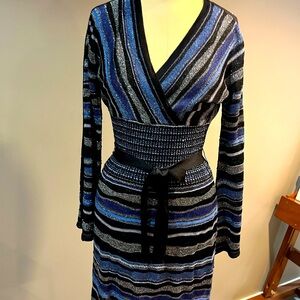 Laundry knit mini dress with ribbon belt